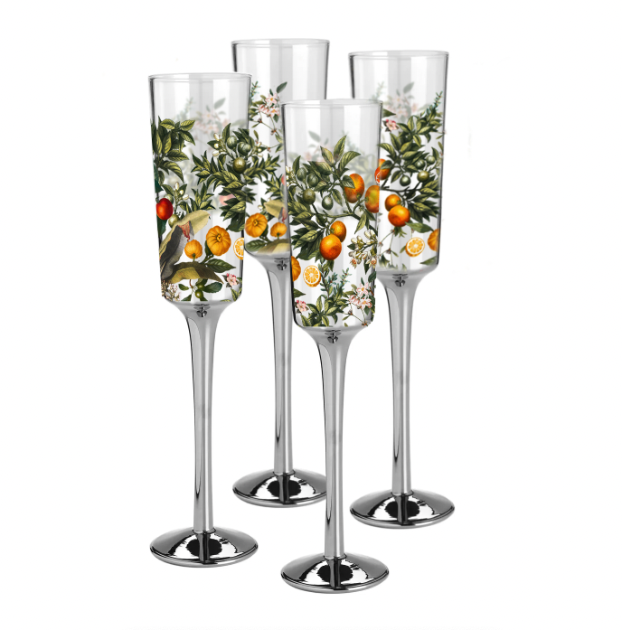 NEW Sorrento Champagne Flutes set of 4